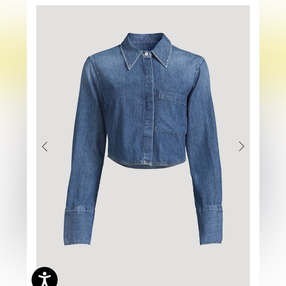 Citizens Of Humanity Blue Cropped Denim Shirt